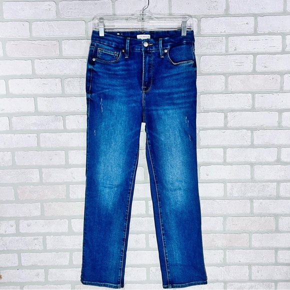 Good American Straight Compression Leg Jeans in Indigo 271 Wash Size 6/28 - Picture 6 of 11